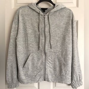 Banana Republic Light Gray Full Zip Hoodie (Size M)